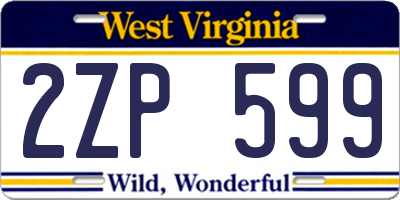 WV license plate 2ZP599