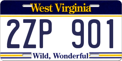 WV license plate 2ZP901