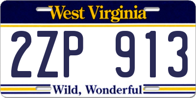 WV license plate 2ZP913