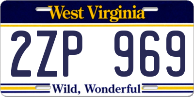 WV license plate 2ZP969