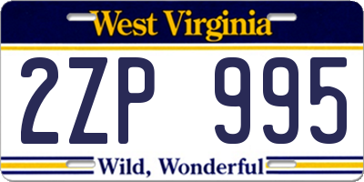WV license plate 2ZP995