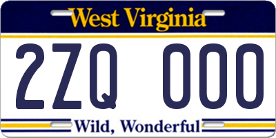 WV license plate 2ZQ000