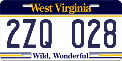 WV license plate 2ZQ028