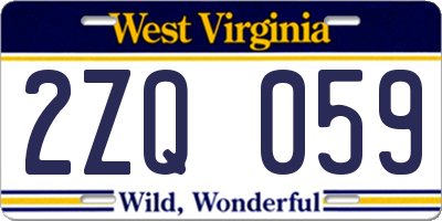 WV license plate 2ZQ059