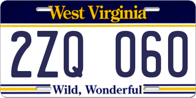 WV license plate 2ZQ060