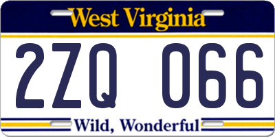 WV license plate 2ZQ066