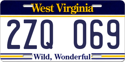 WV license plate 2ZQ069