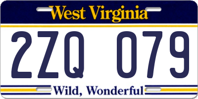WV license plate 2ZQ079