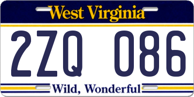 WV license plate 2ZQ086