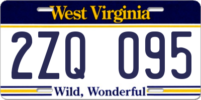 WV license plate 2ZQ095
