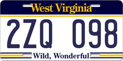 WV license plate 2ZQ098