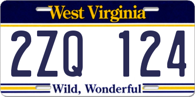 WV license plate 2ZQ124