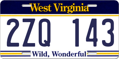 WV license plate 2ZQ143