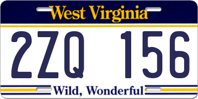 WV license plate 2ZQ156