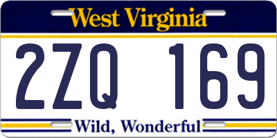 WV license plate 2ZQ169