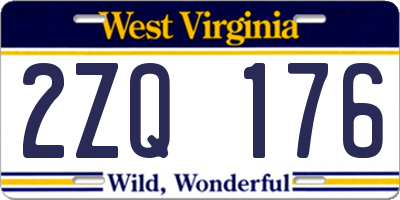 WV license plate 2ZQ176