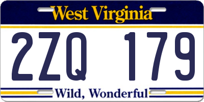 WV license plate 2ZQ179