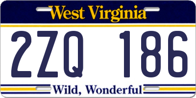 WV license plate 2ZQ186