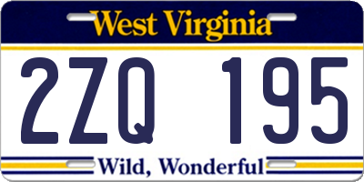 WV license plate 2ZQ195