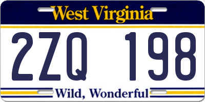 WV license plate 2ZQ198