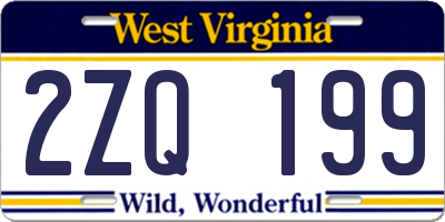 WV license plate 2ZQ199