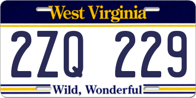WV license plate 2ZQ229