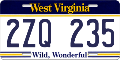 WV license plate 2ZQ235