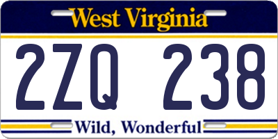 WV license plate 2ZQ238