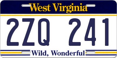 WV license plate 2ZQ241