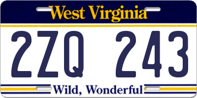 WV license plate 2ZQ243