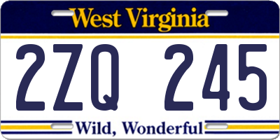 WV license plate 2ZQ245
