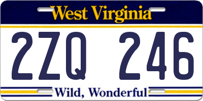 WV license plate 2ZQ246