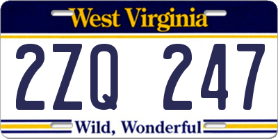 WV license plate 2ZQ247