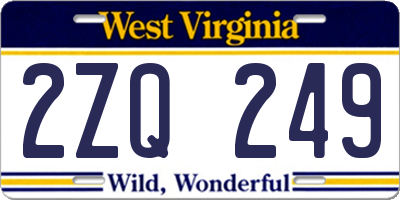 WV license plate 2ZQ249