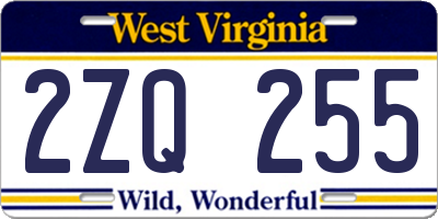 WV license plate 2ZQ255