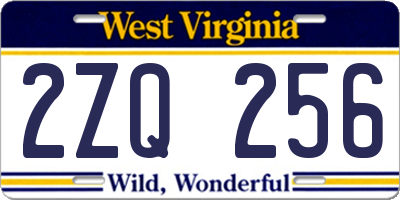 WV license plate 2ZQ256