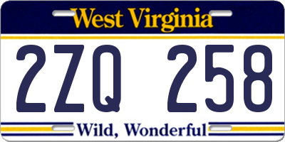 WV license plate 2ZQ258