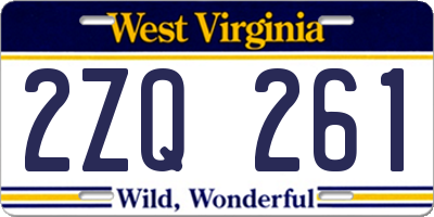 WV license plate 2ZQ261