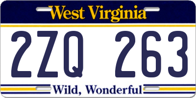 WV license plate 2ZQ263