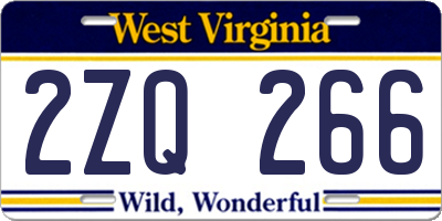 WV license plate 2ZQ266