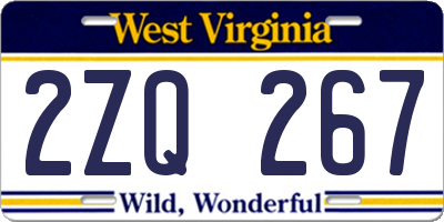 WV license plate 2ZQ267
