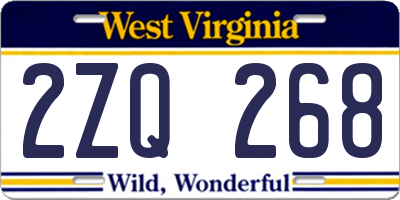 WV license plate 2ZQ268