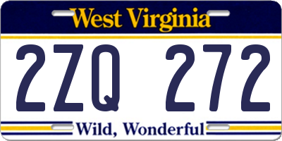 WV license plate 2ZQ272