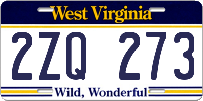 WV license plate 2ZQ273