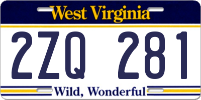 WV license plate 2ZQ281