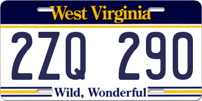 WV license plate 2ZQ290