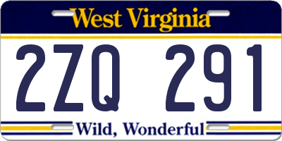 WV license plate 2ZQ291