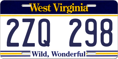 WV license plate 2ZQ298