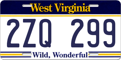WV license plate 2ZQ299