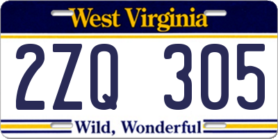 WV license plate 2ZQ305